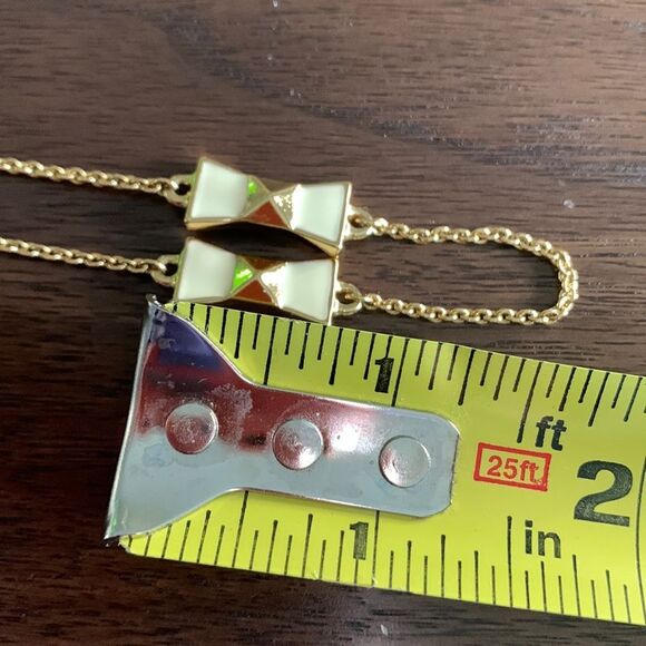 KATE Spade enamel/gold bow gold tone chain necklace - Picture 8 of 10